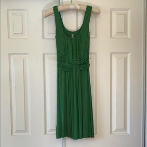 Anthropologie Green Ruched Basketweave Under Over Dress by Bailey 44